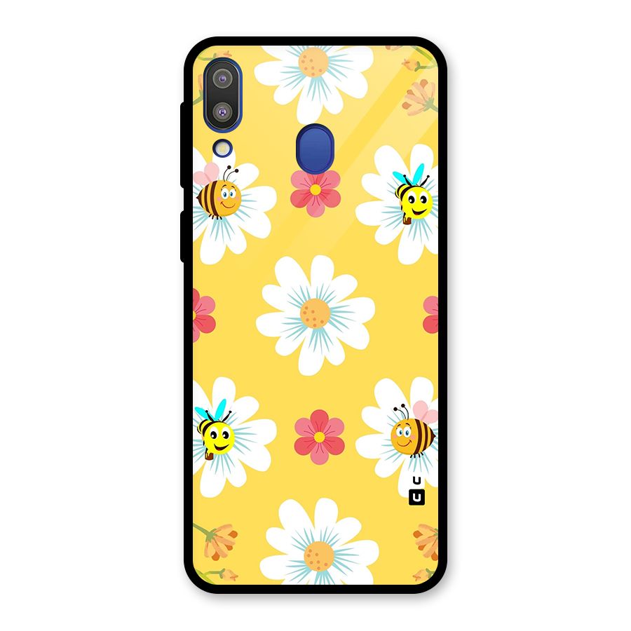 Happy Flowers Glass Back Case for Galaxy M20