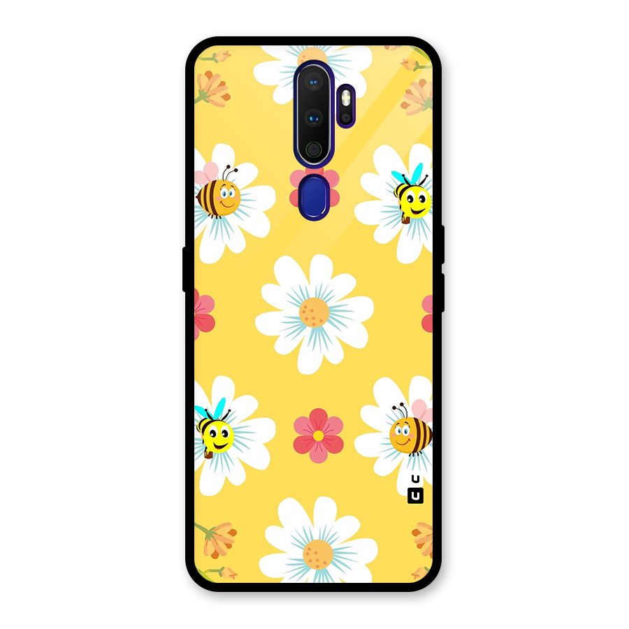Happy Flowers Glass Back Case for Oppo A9 (2020)