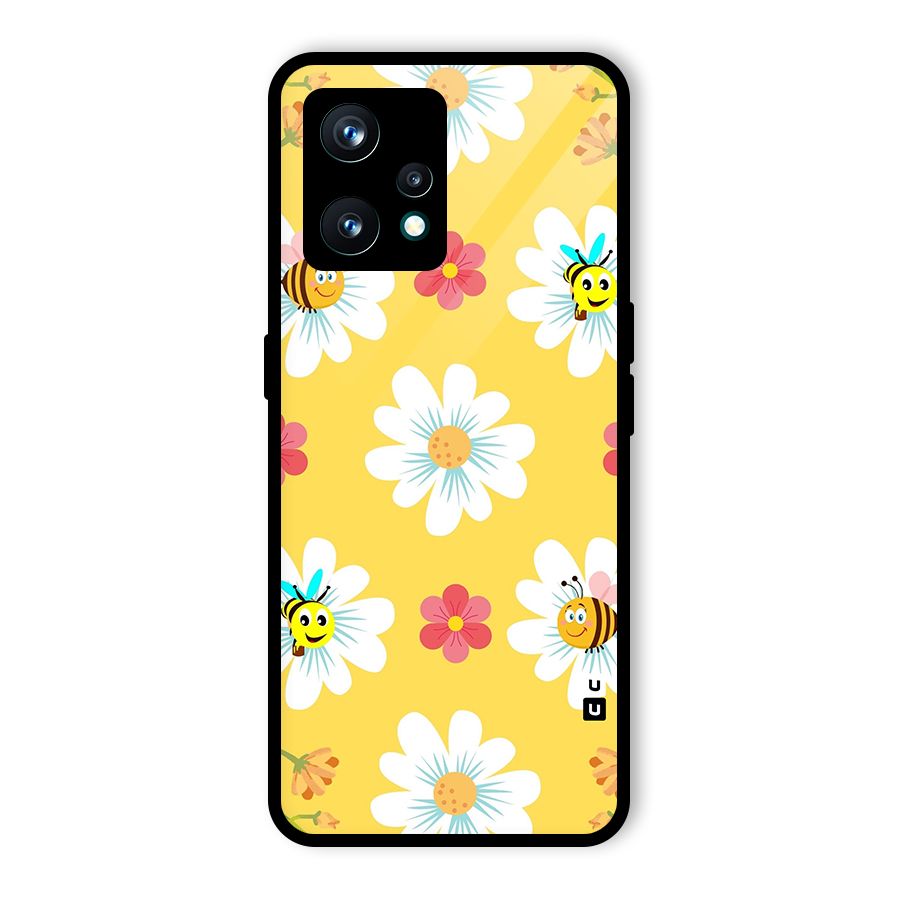Happy Flowers Glass Back Case for Realme 9 Pro Plus 5G