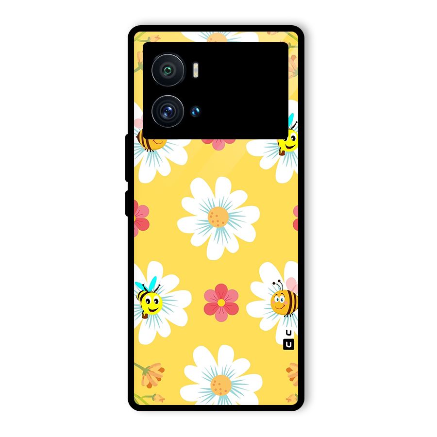 Happy Flowers Glass Back Case for Vivo iQOO 9 Pro