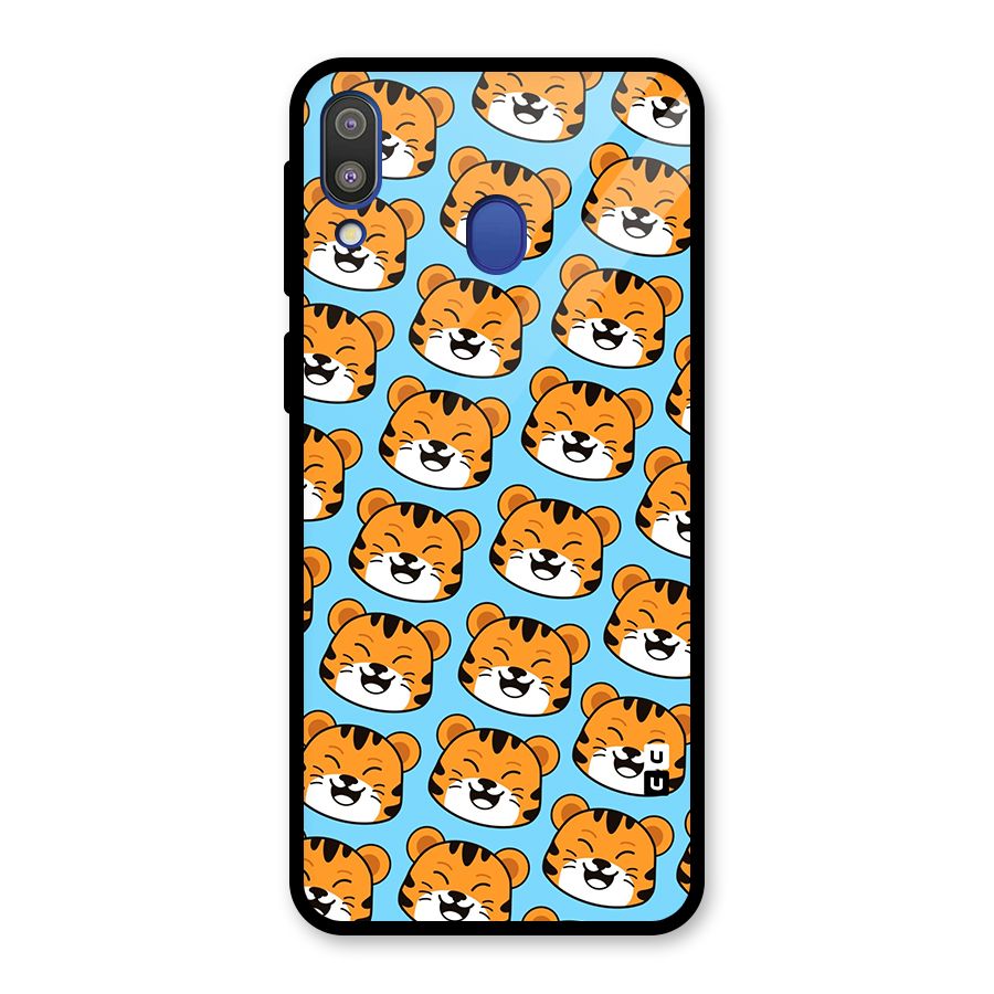 Happy Kitten Pattern Glass Back Case for Galaxy M20
