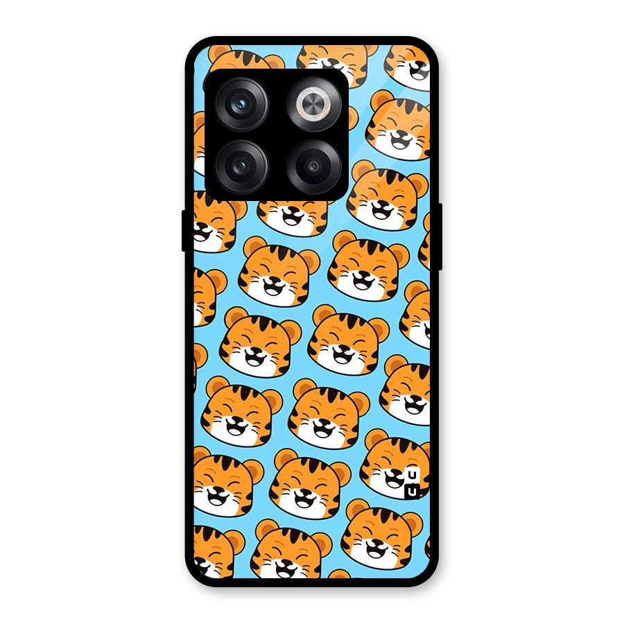 Happy Kitten Pattern Glass Back Case for OnePlus 10T