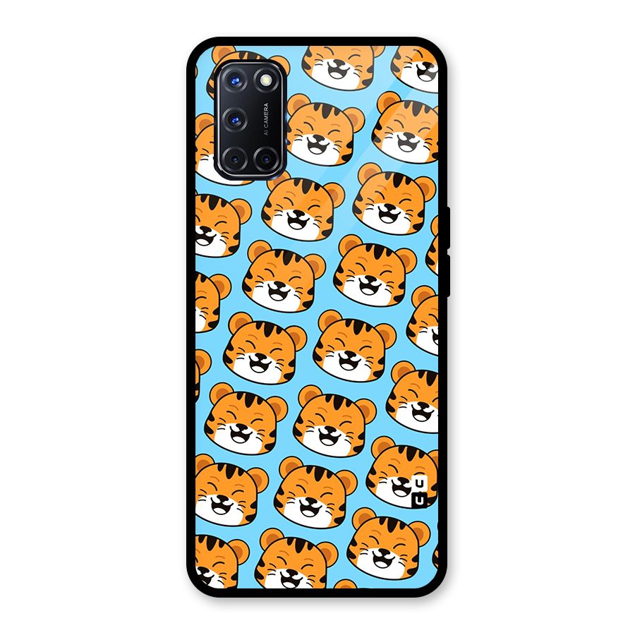 Happy Kitten Pattern Glass Back Case for Oppo A52