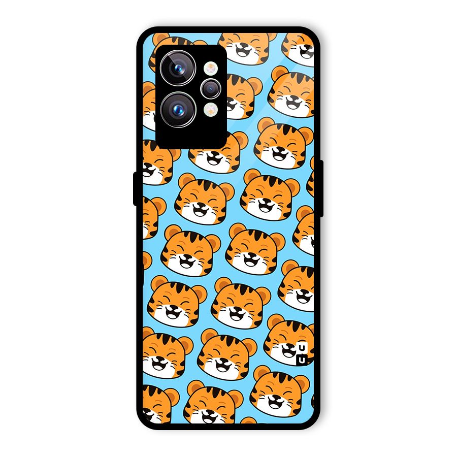 Happy Kitten Pattern Glass Back Case for Realme GT2 Pro