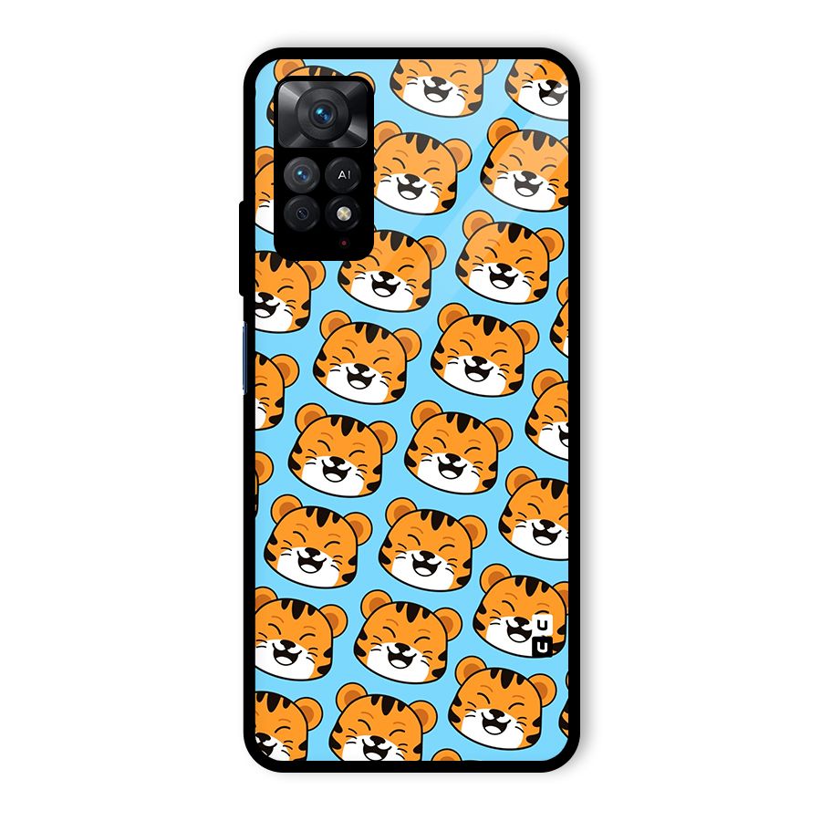 Happy Kitten Pattern Glass Back Case for Redmi Note 11 Pro