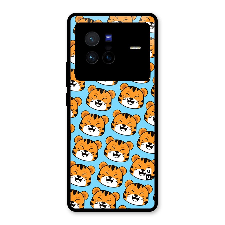 Happy Kitten Pattern Glass Back Case for Vivo X80