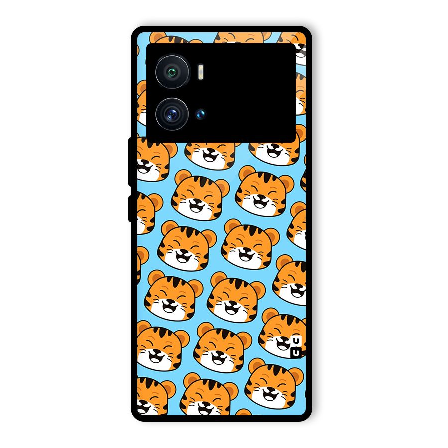 Happy Kitten Pattern Glass Back Case for Vivo iQOO 9 Pro