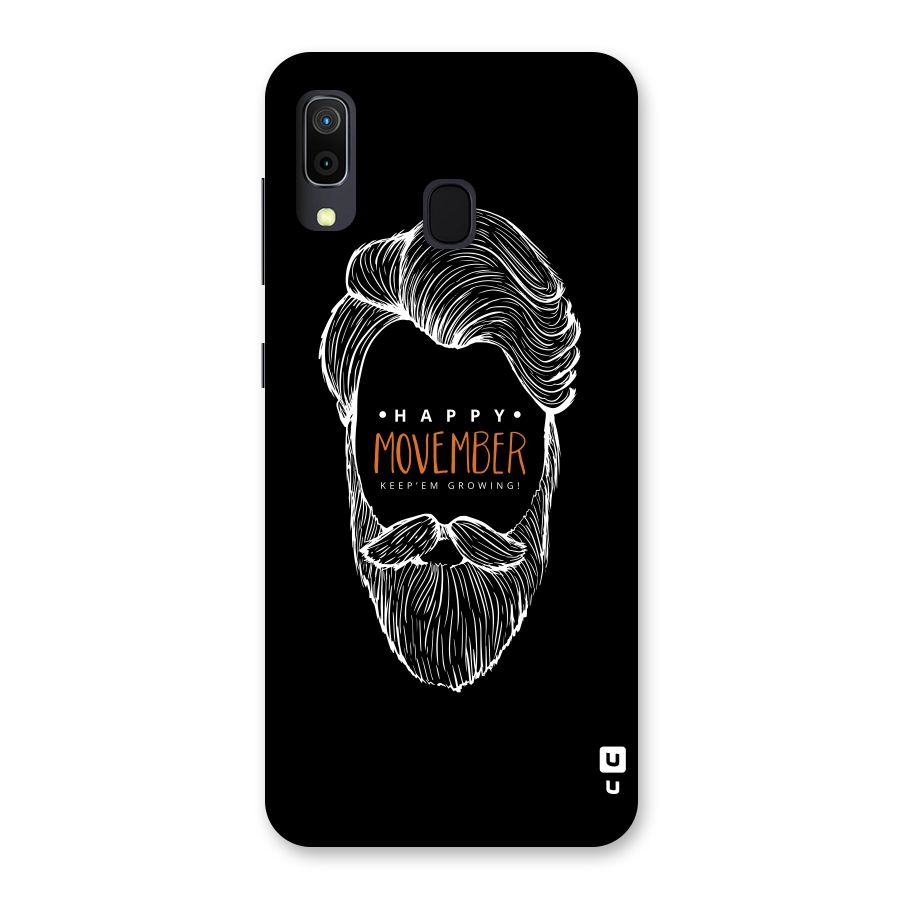 Happy Movember Black Back Case for Galaxy A20
