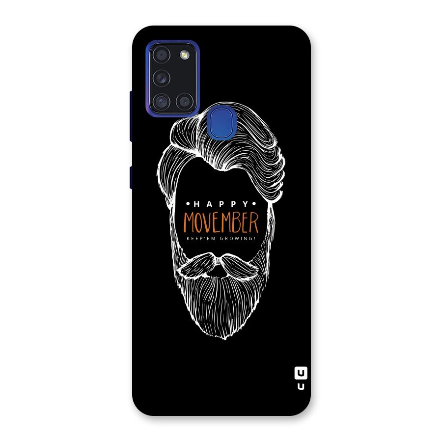 Happy Movember Black Back Case for Galaxy A21s