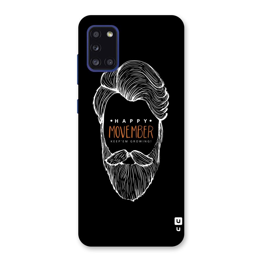Happy Movember Black Back Case for Galaxy A31