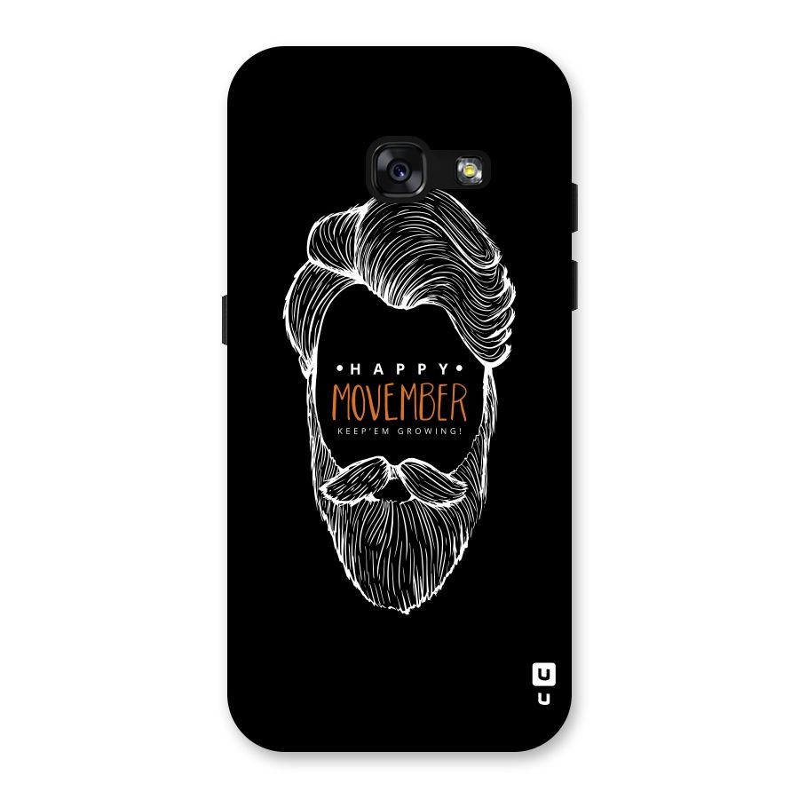 Happy Movember Black Back Case for Galaxy A3 (2017)