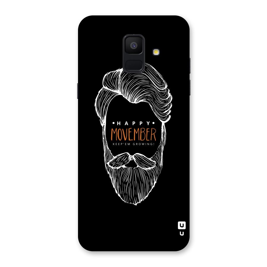 Happy Movember Black Back Case for Galaxy A6 (2018)