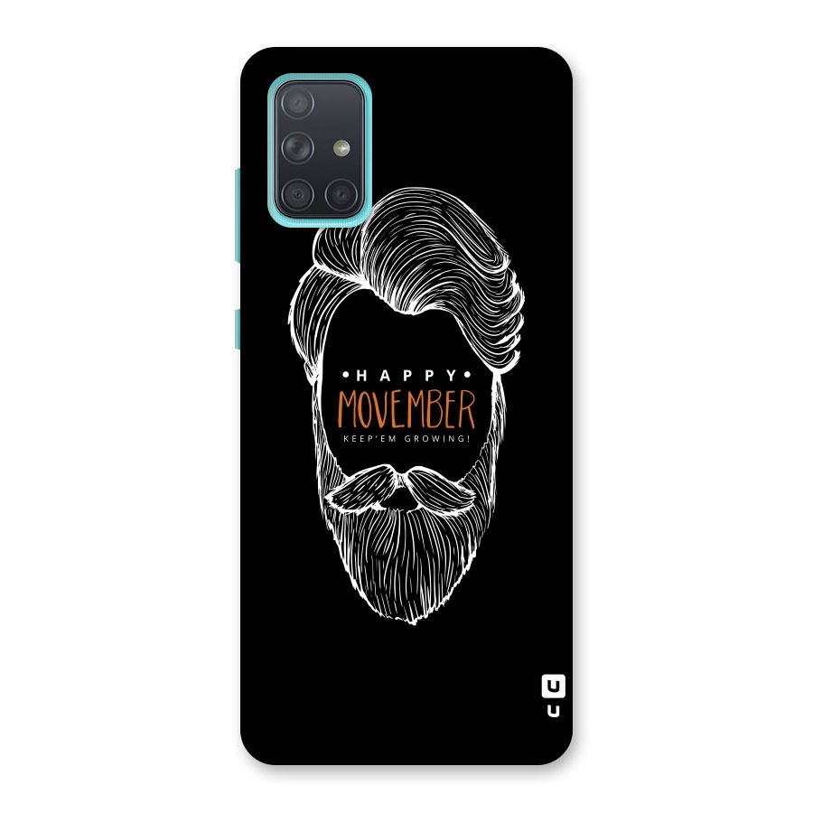 Happy Movember Black Back Case for Galaxy A71