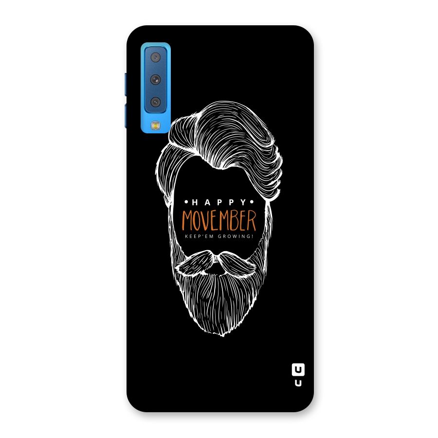 Happy Movember Black Back Case for Galaxy A7 (2018)