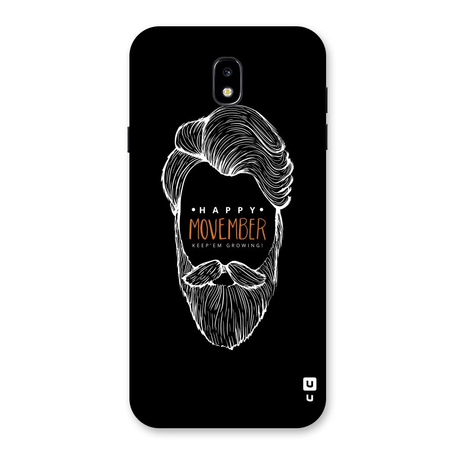 Happy Movember Black Back Case for Galaxy J7 Pro