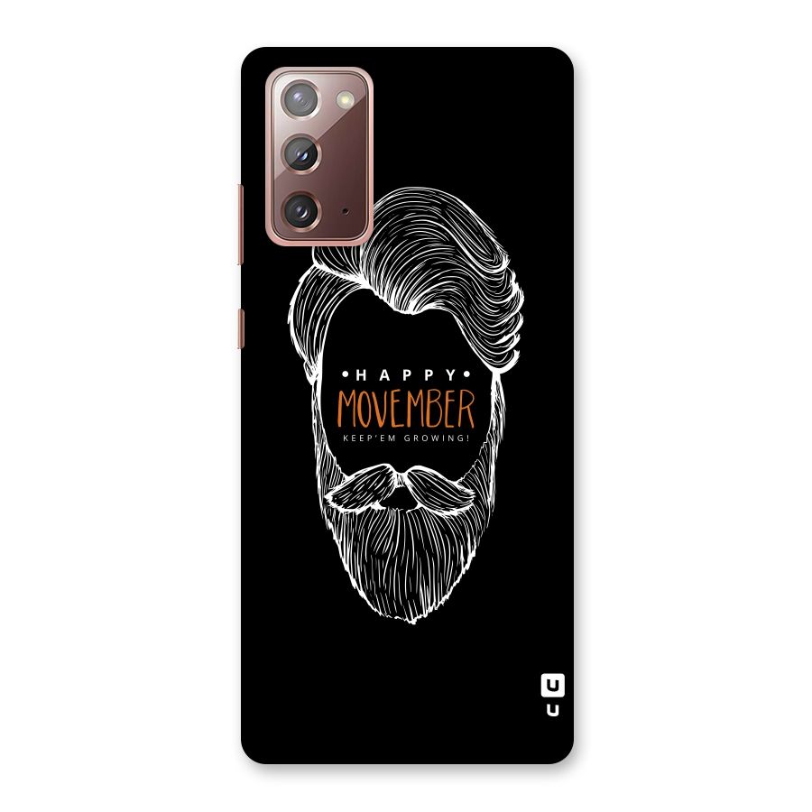 Happy Movember Black Back Case for Galaxy Note 20