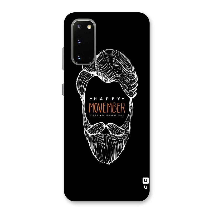 Happy Movember Black Back Case for Galaxy S20