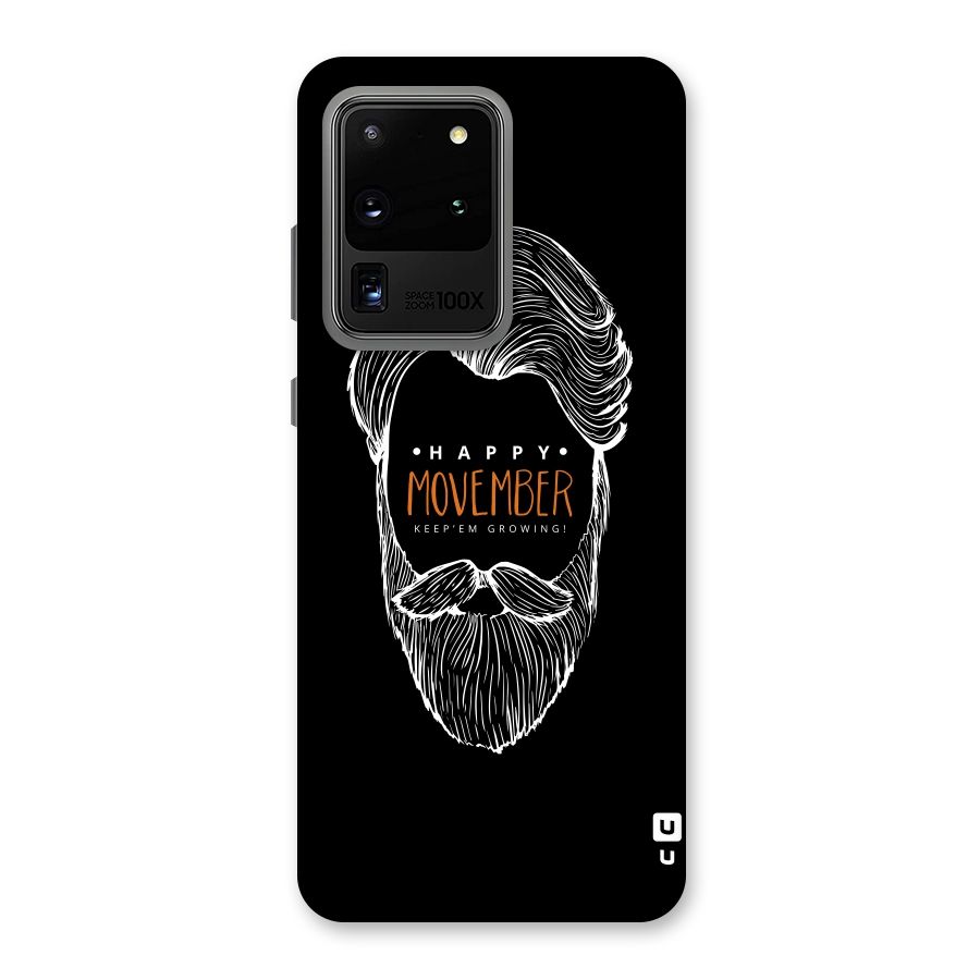 Happy Movember Black Back Case for Galaxy S20 Ultra