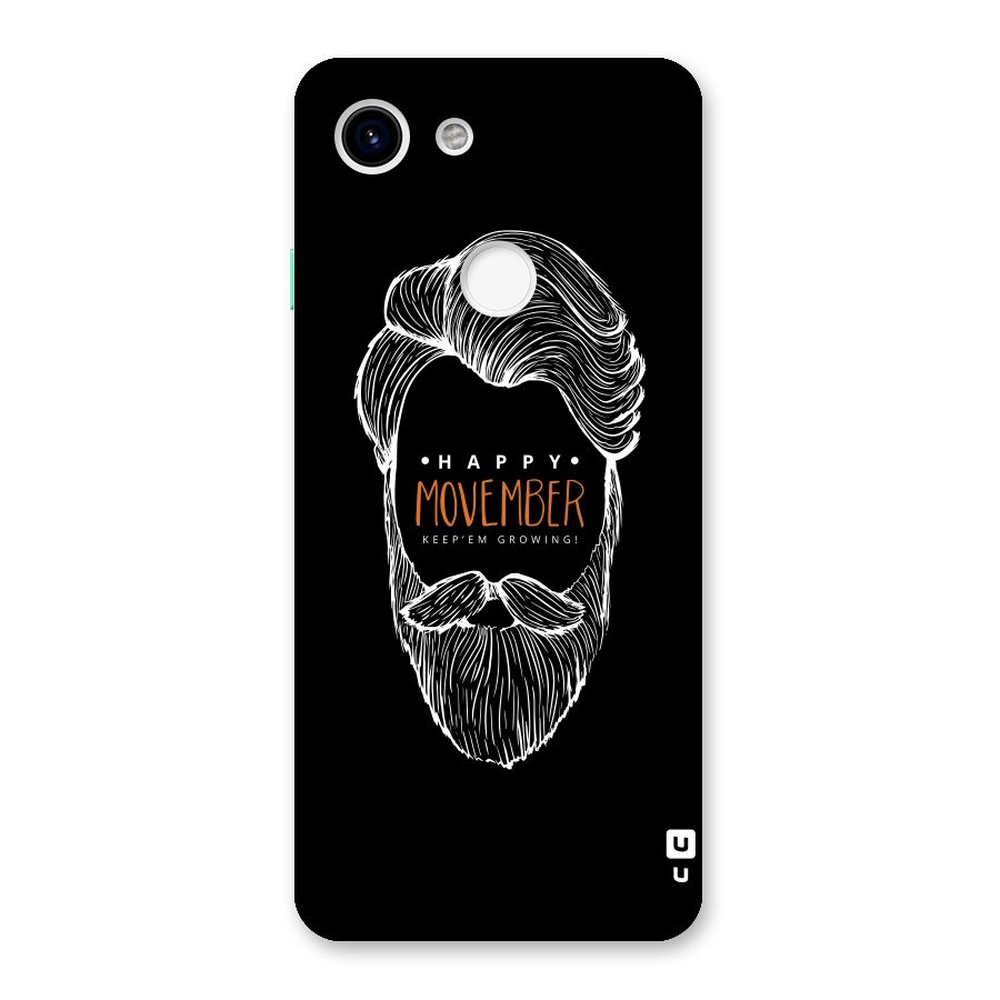 Happy Movember Black Back Case for Google Pixel 3
