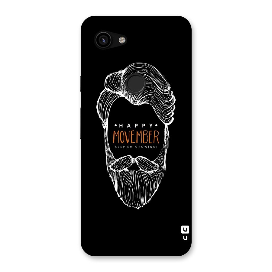 Happy Movember Black Back Case for Google Pixel 3a