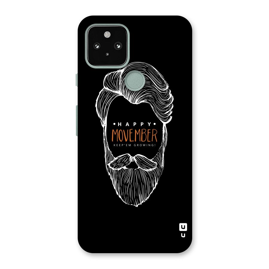 Happy Movember Black Back Case for Google Pixel 5