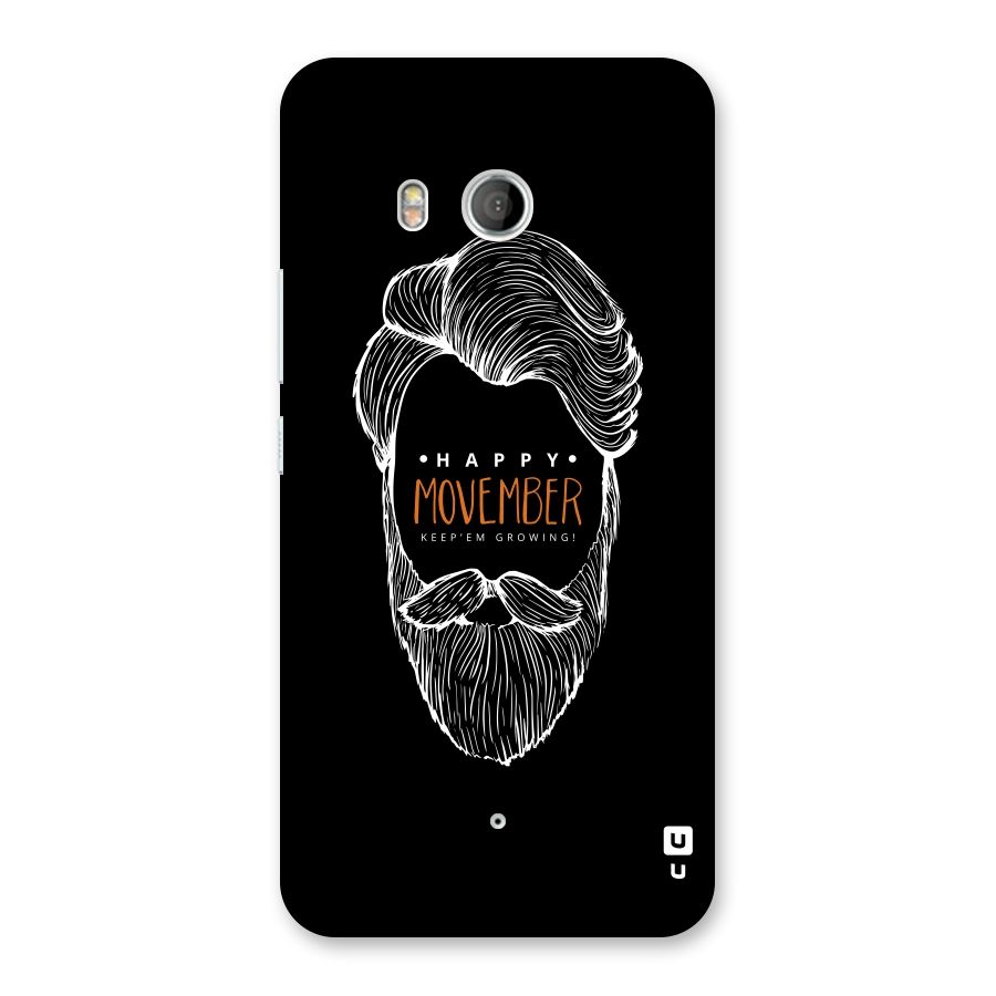 Happy Movember Black Back Case for HTC U11