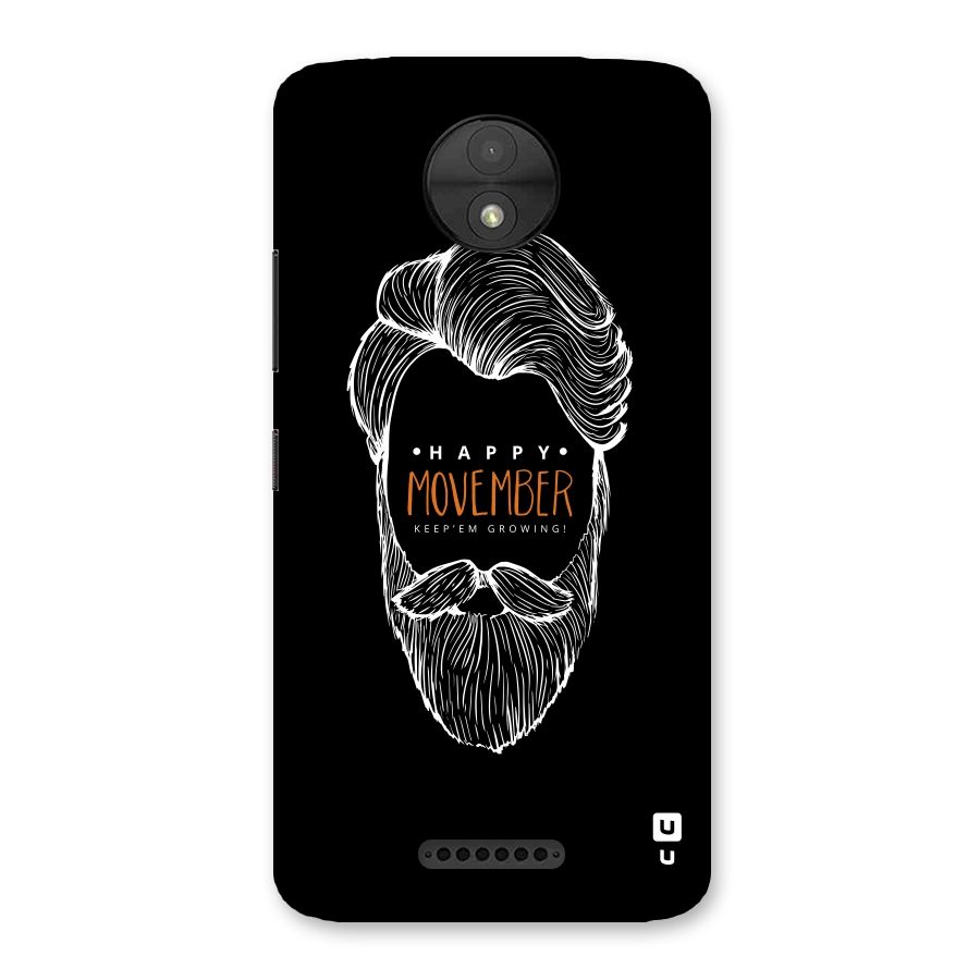 Happy Movember Black Back Case for Moto C