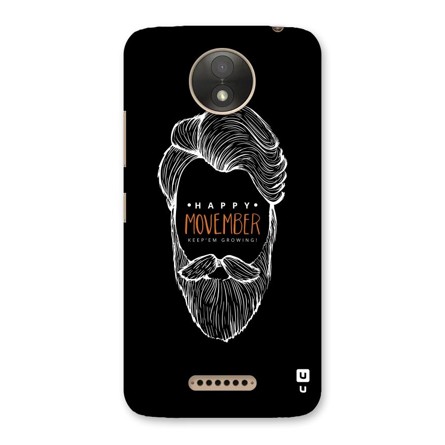 Happy Movember Black Back Case for Moto C Plus
