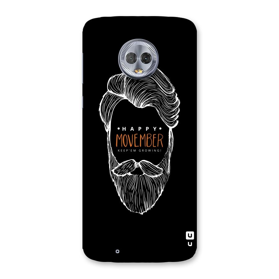 Happy Movember Black Back Case for Moto G6