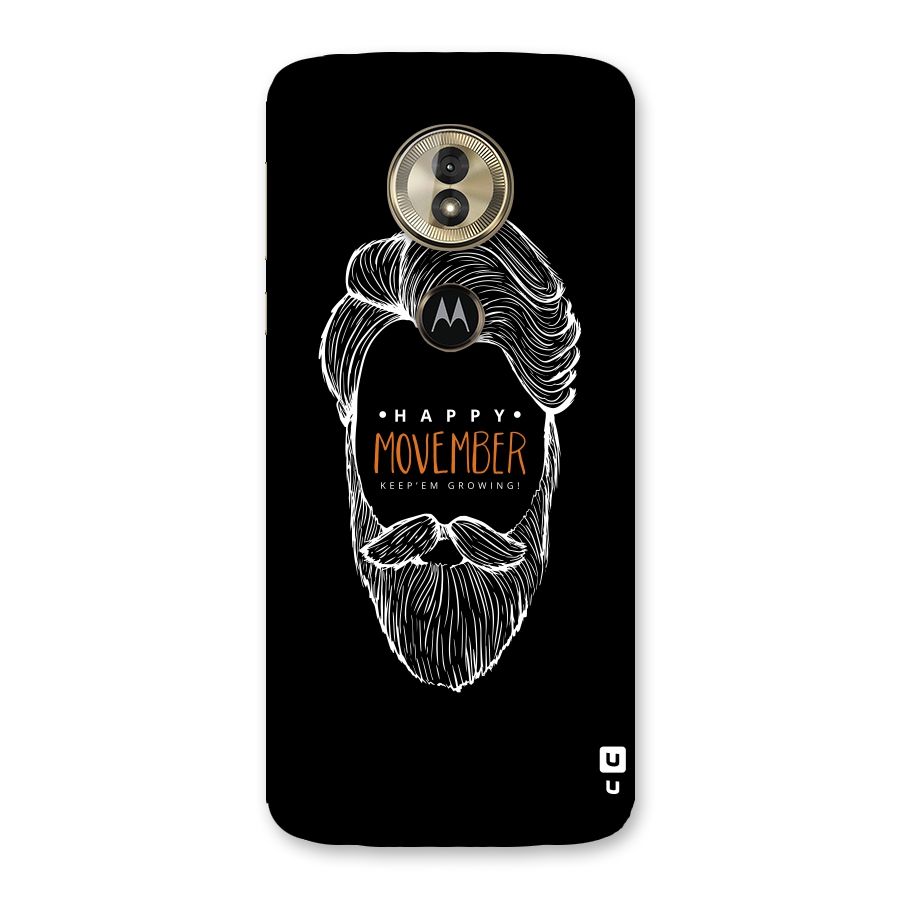 Happy Movember Black Back Case for Moto G6 Play