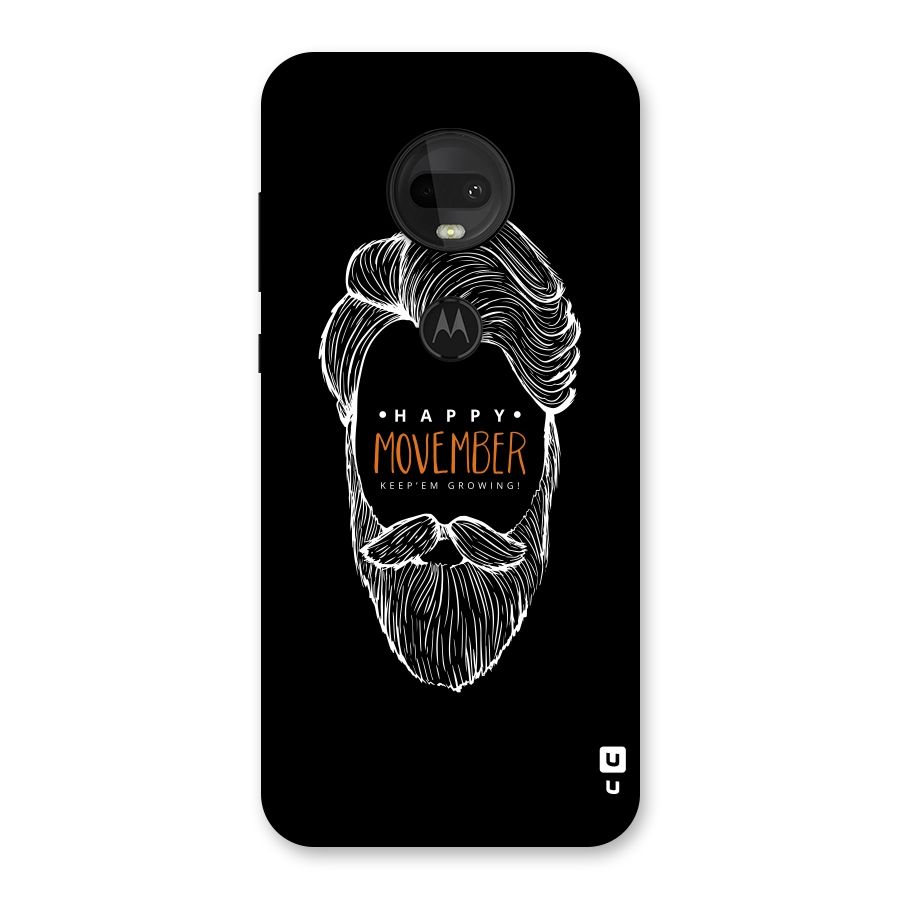 Happy Movember Black Back Case for Moto G7
