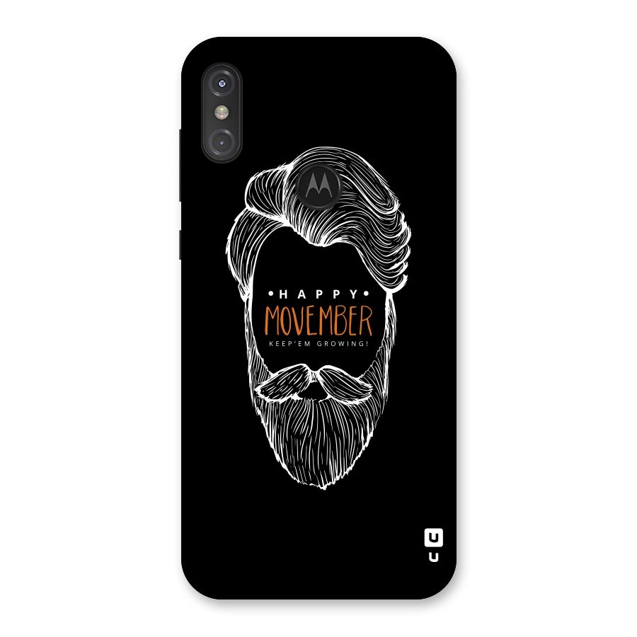 Happy Movember Black Back Case for Motorola One Power