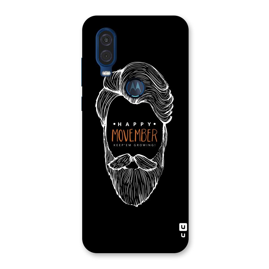 Happy Movember Black Back Case for Motorola One Vision