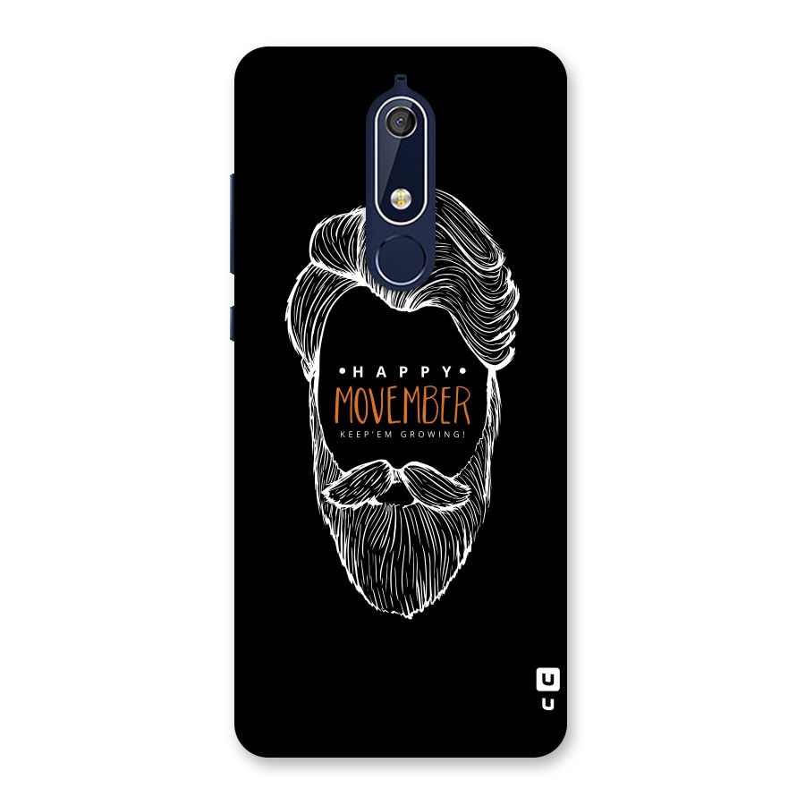 Happy Movember Black Back Case for Nokia 5.1