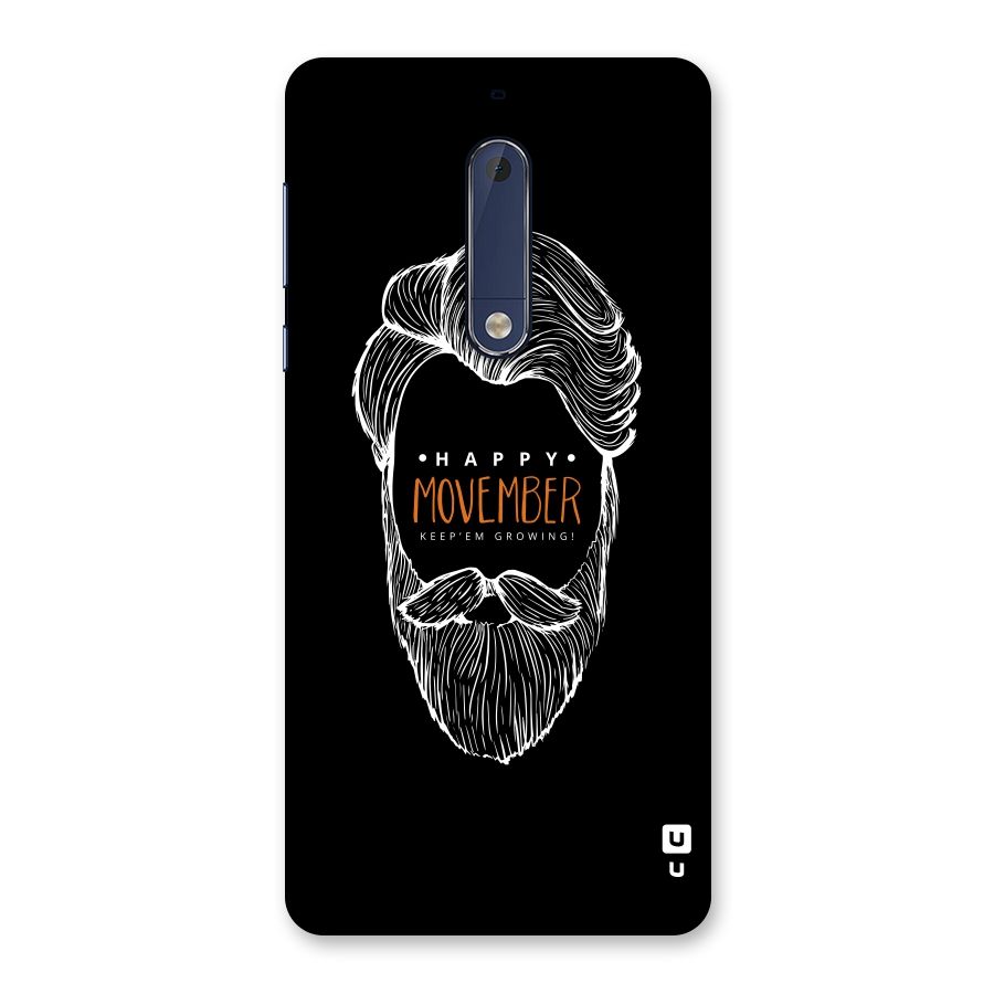 Happy Movember Black Back Case for Nokia 5