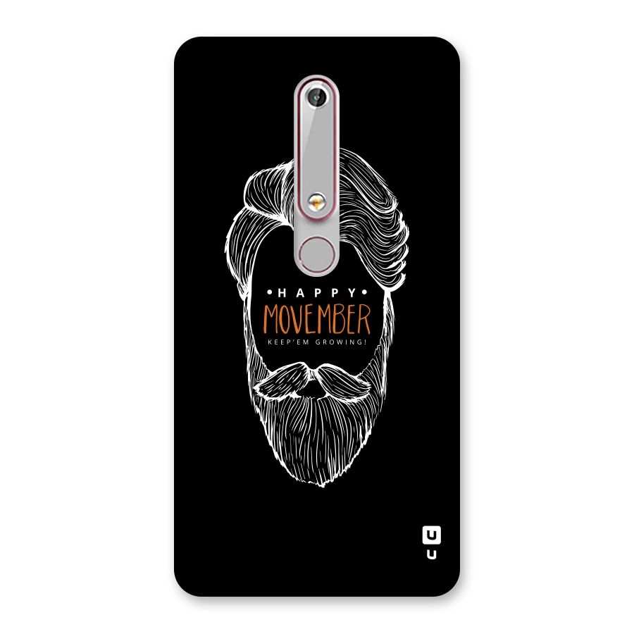 Happy Movember Black Back Case for Nokia 6.1