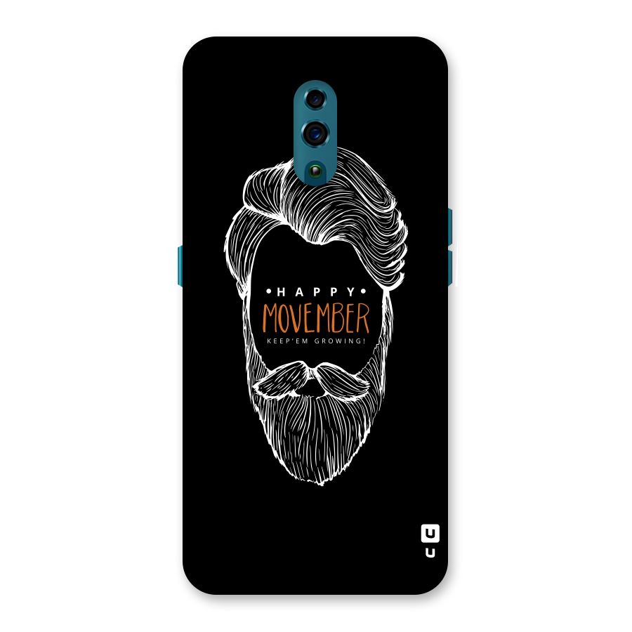 Happy Movember Black Back Case for Oppo Reno