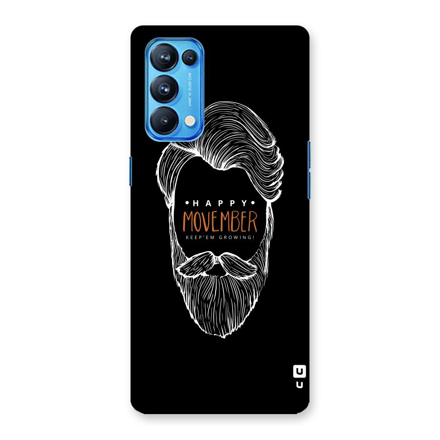 Happy Movember Black Back Case for Oppo Reno5 Pro 5G