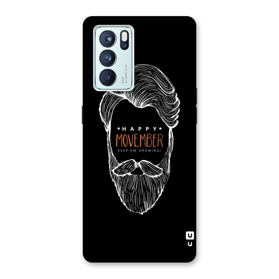 Happy Movember Black Back Case for Oppo Reno6 Pro 5G