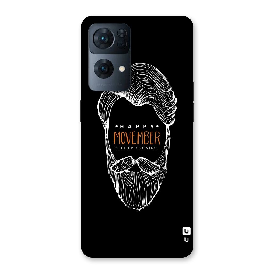 Happy Movember Black Back Case for Oppo Reno7 Pro 5G
