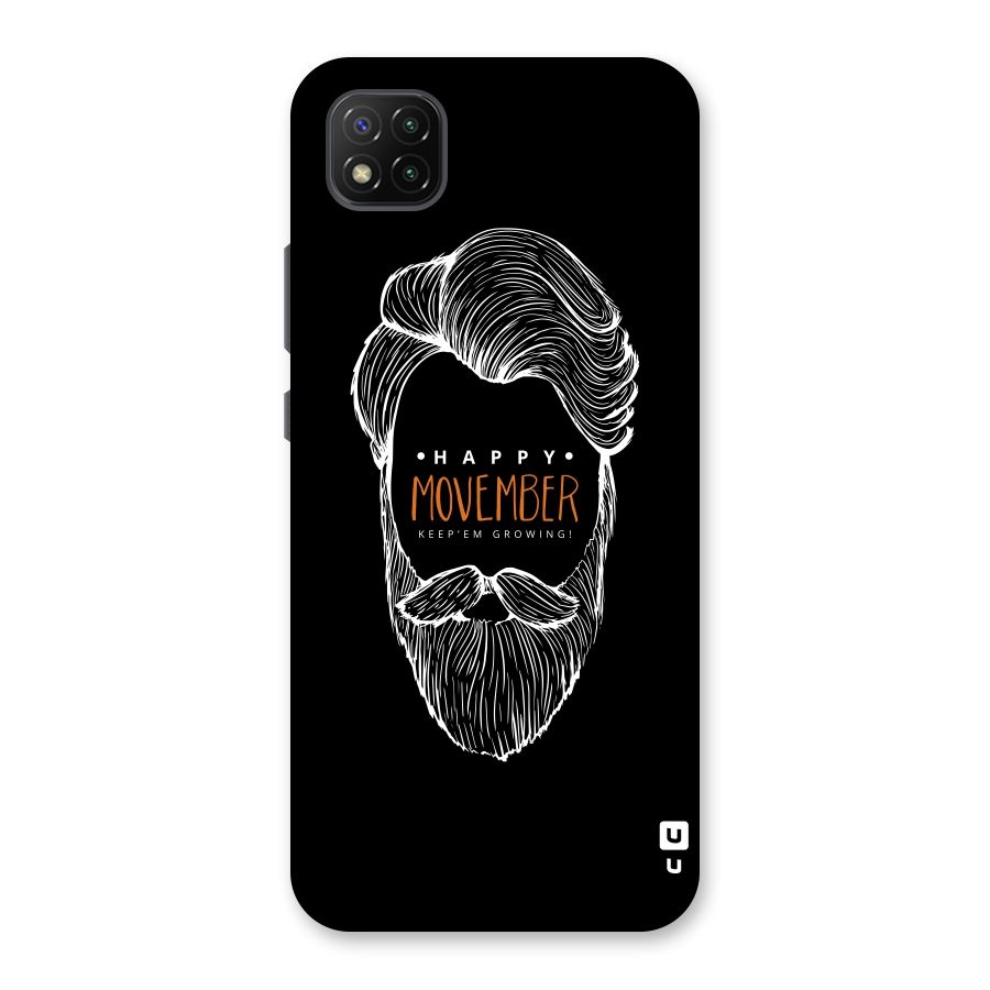 Happy Movember Black Back Case for Poco C3