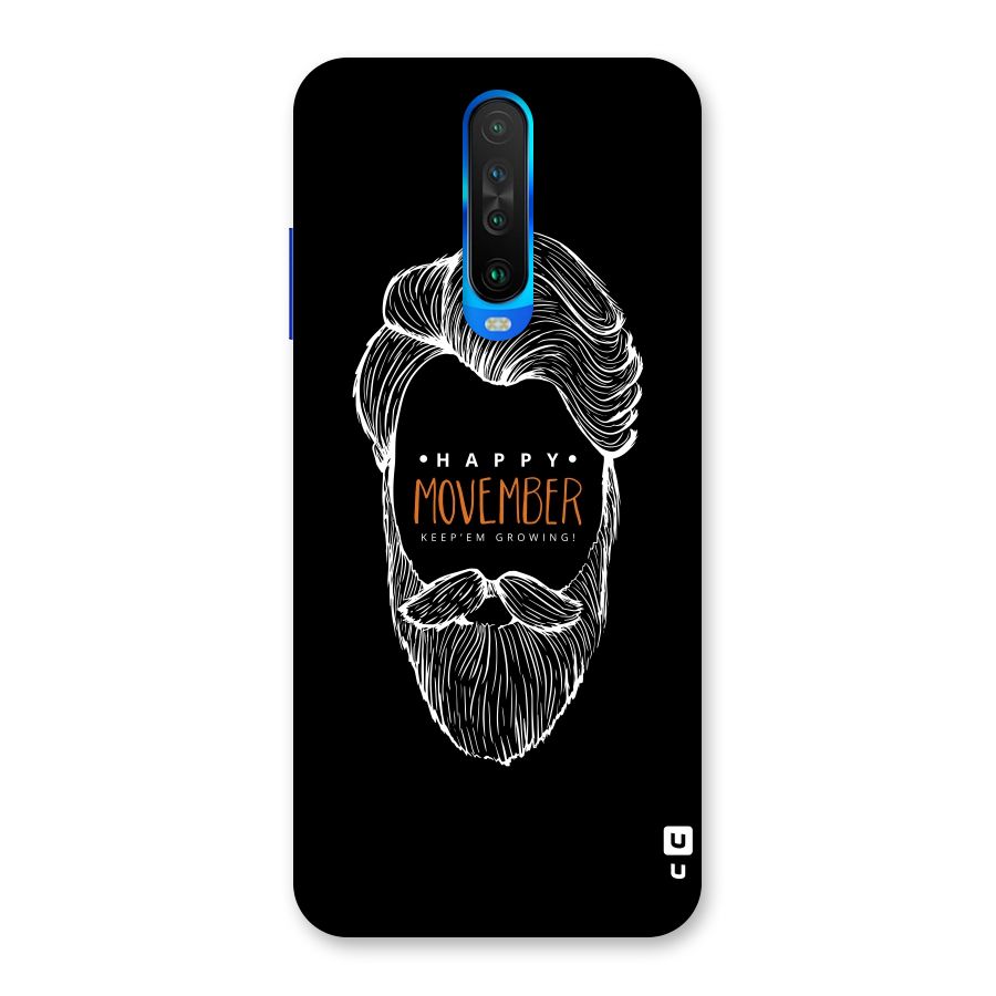 Happy Movember Black Back Case for Poco X2
