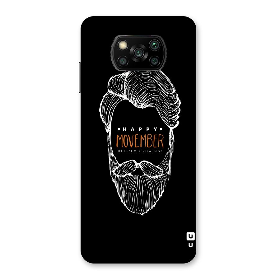 Happy Movember Black Back Case for Poco X3