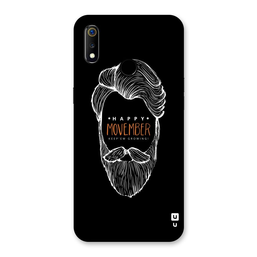Happy Movember Black Back Case for Realme 3