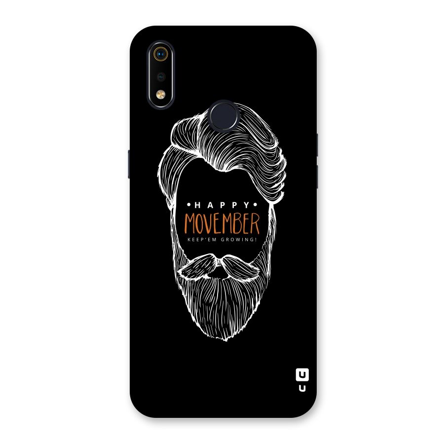 Happy Movember Black Back Case for Realme 3i