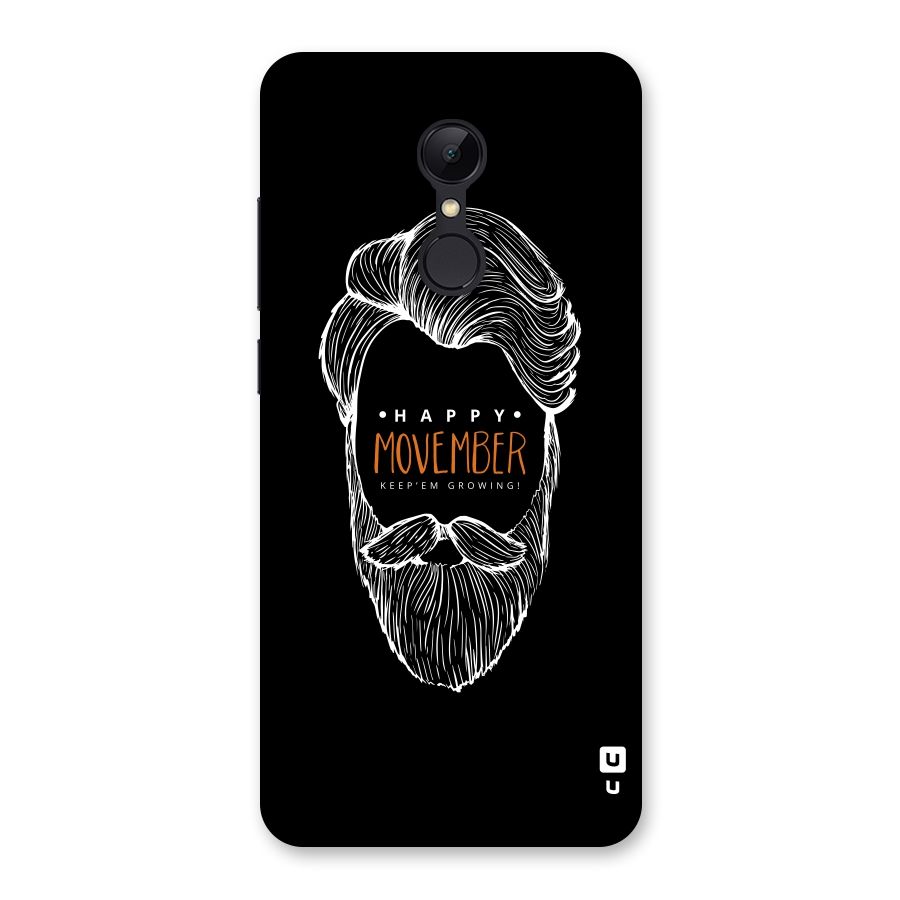 Happy Movember Black Back Case for Redmi 5