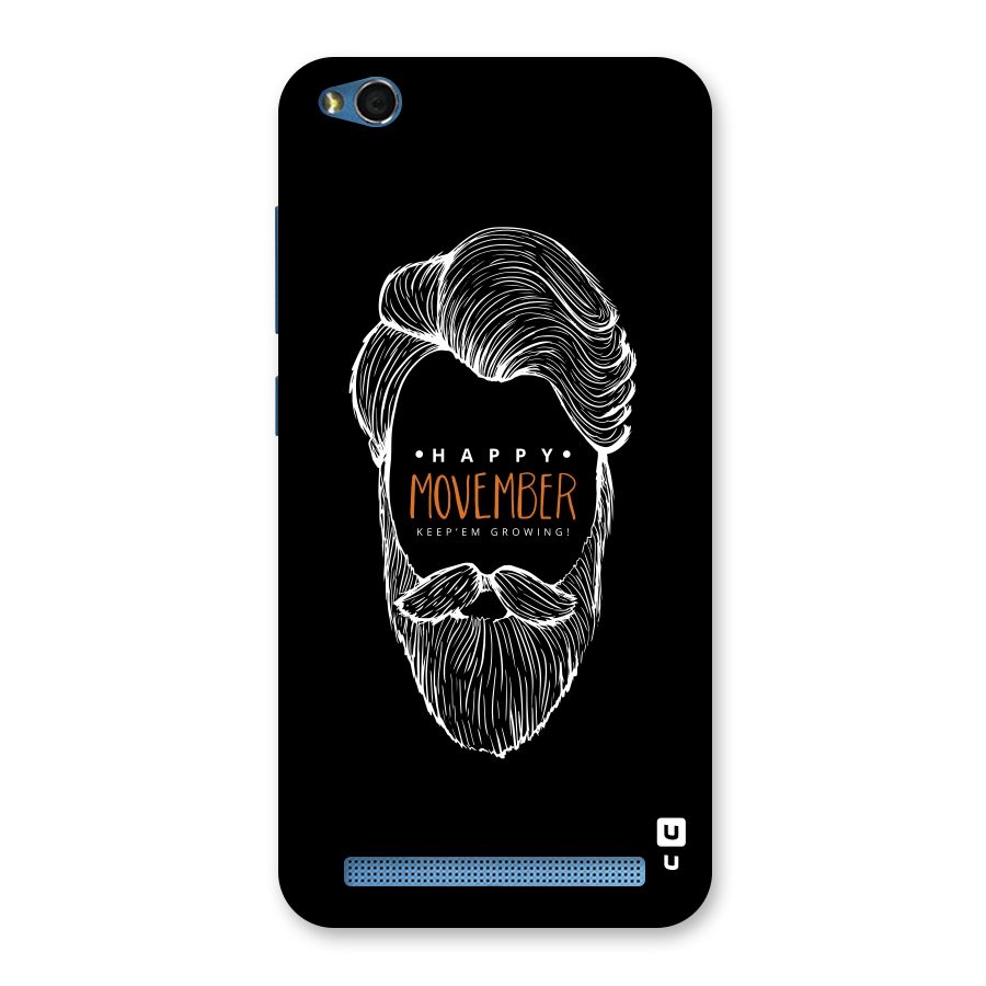 Happy Movember Black Back Case for Redmi 5A