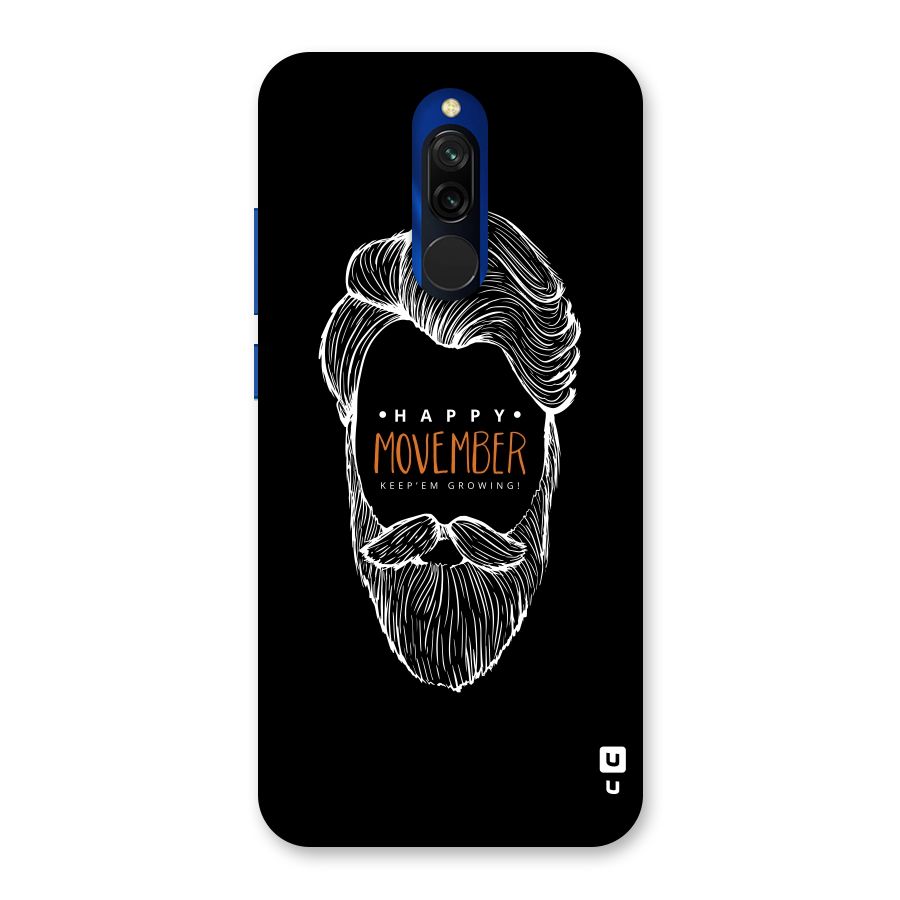 Happy Movember Black Back Case for Redmi 8