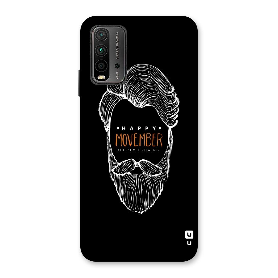 Happy Movember Black Back Case for Redmi 9 Power