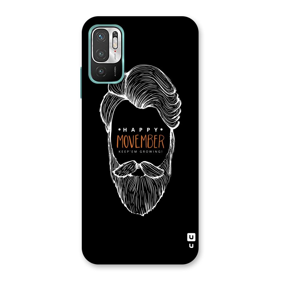 Happy Movember Black Back Case for Redmi Note 10T 5G